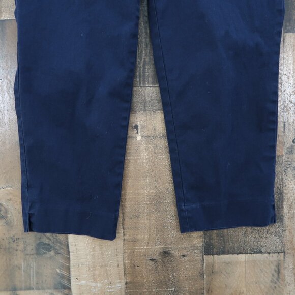 Talbots Size 4 Petite The Perfect Crop Navy Blue Dark Blue Cropped Chino Pants - Picture 3 of 7